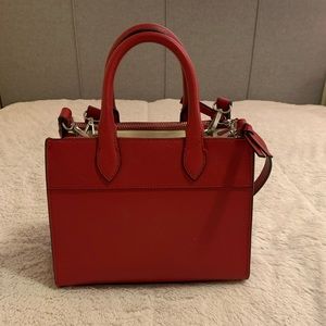 Zara Woman Double Handle Bag In Bright Red